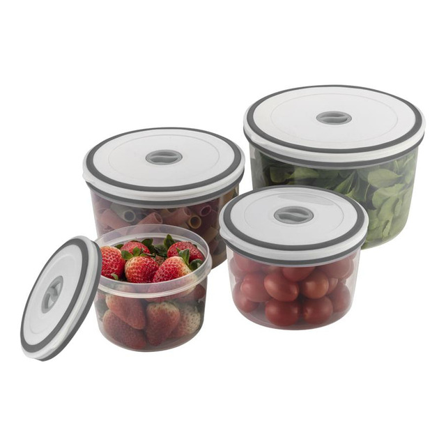 Conjunto 4 Potes Herméticos Redondos De Plástico Electrolux Cor Transparente Conjunto 4 Potes Herméticos Redondos De Plástico Electrolux Cor Transparente