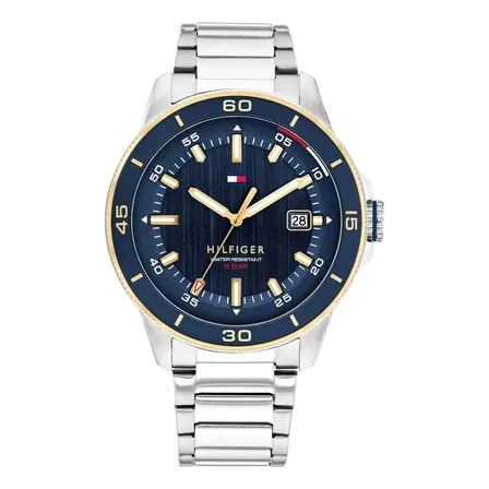 Relógio Masculino Tommy Hilfiger De Aço Inoxidável Prateado Analógico Azul Prateado Azul