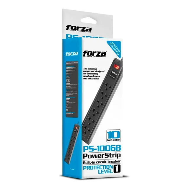 Regleta Forza Ps-1006b Strip 110/220v 6-univ Nema Black