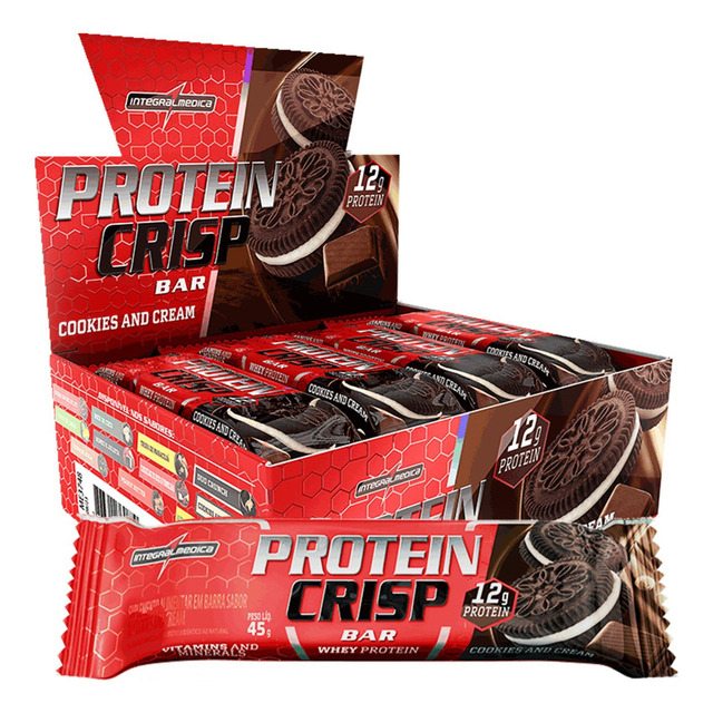 Protein Crisp Bar Cookies And Cream 12 Und Integralmédica Protein Crisp Bar Cookies And Cream 12 Und Integralmédica