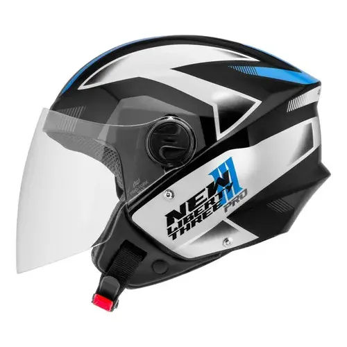 Capacete Aberto Pro Tork Capacete New Three Pro Cor Azul Brilhante Tamanho do Capacete 60 — foto 2