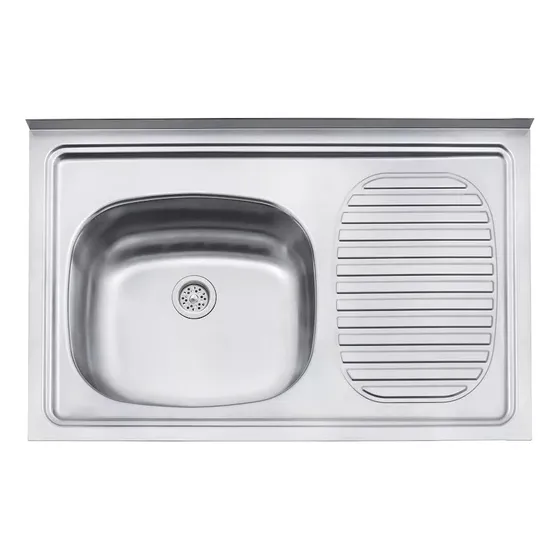 Pileta Mesada Izquierda Acero Inox. Tramontina 0,80x0,52mts