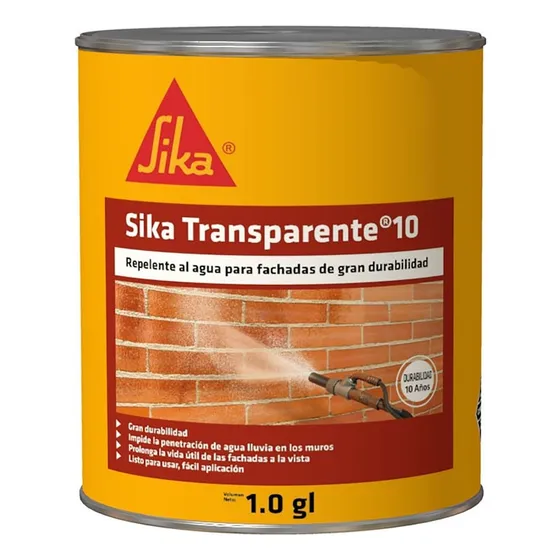 Sika Transparente 10 Repelente Agua Incoloro Fachadas 1gl
