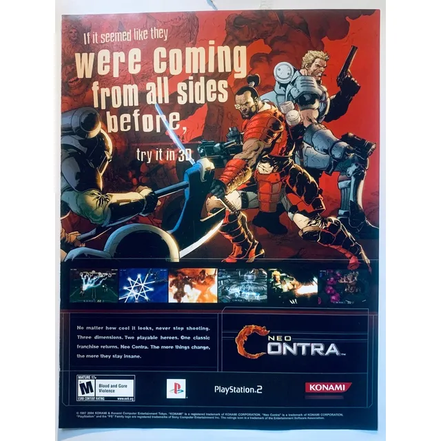 Anuncio Vintage Original Neo Contra - Ps2 - Laminated A4
