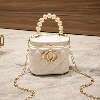 Nuevo Bolso De Mano Pequeño Con Doble Corazón De Perlas Para Nuevo Bolso De Mano Pequeño Con Doble Corazón De Perlas Para