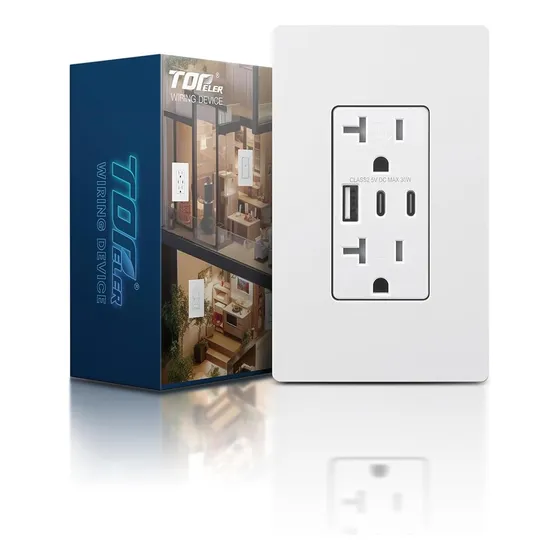 Contacto Toma Duplex Con Usb Tipo A Y C Carga Rápida 30w