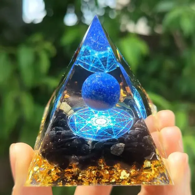 Pirámide De Energía Orgonita Reiki Bola De Amatista Natural