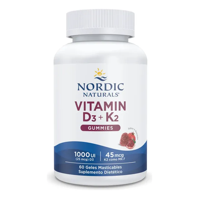 Vitamina D3 1000ui - K2 45mcg Nordic Naturals 60 Gomitas