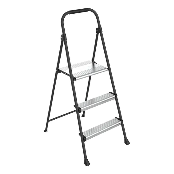 Escalera Plegable Multiuso De Aluminio 3 Peldaños Resistente