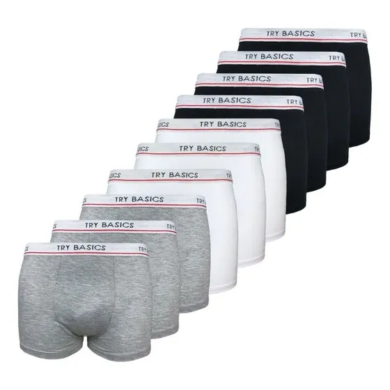 Kit 10 Cuecas Boxers Infantil Box Algodão Cotton Conforto
