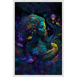 Quadro Decorativo Psicodélico 90x60 Cor Neon Moldura Virtual Cor Img02 Armação Branco Quadro Decorativo Psicodélico 90x60 Cor Neon Moldura Virtual Cor Img02 Armação Branco