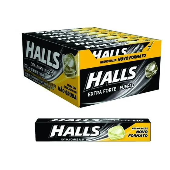 Caixa Drops Halls Extra Forte Preto C/21 Unidades