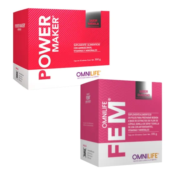 Fem Y Power Maker Caja 30 Sobres Cada Caja Naranja Y Durazco