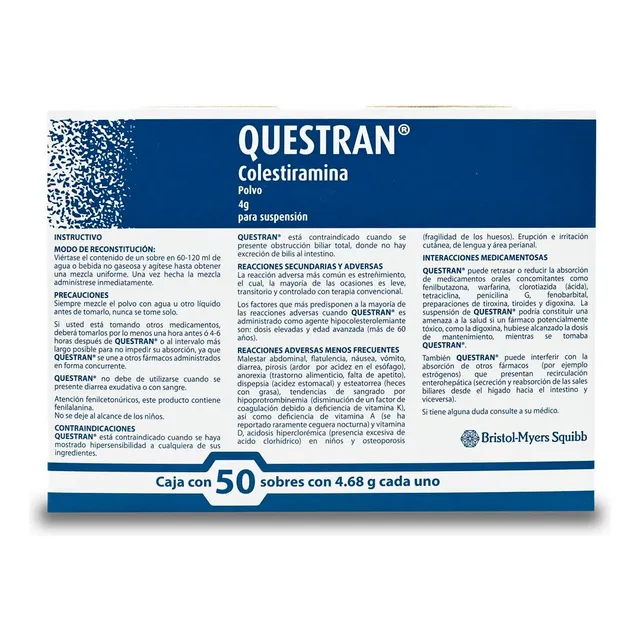 Questran Polvo 4 G, 50 Sobres