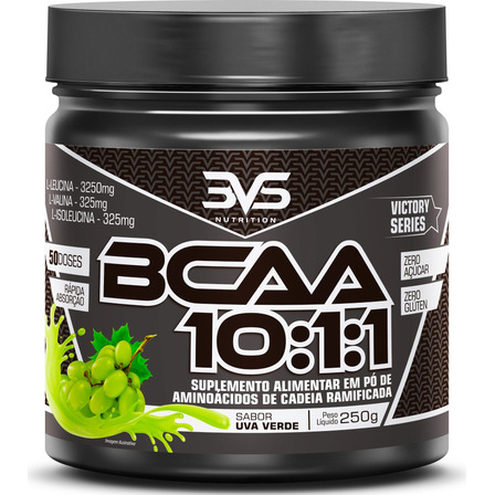 Bcaa Em Pó 10:1:1 Sabor: Uva Verde - Fórmula Exclusiva Ultra Concentrada Com 3900mg De Aminoácidos Por Dose - 250g Bcaa Em Pó 10:1:1 Sabor: Uva Verde - Fórmula Exclusiva Ultra Concentrada Com 3900mg De Aminoácidos Por Dose - 250g
