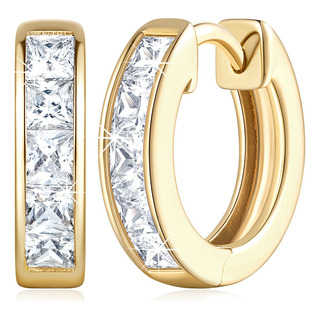 Arracadas Oro 14k Kilates Huggie Para Niña Mujer Dama 13mm Arracadas Oro 14k Kilates Huggie Para Niña Mujer Dama 13mm