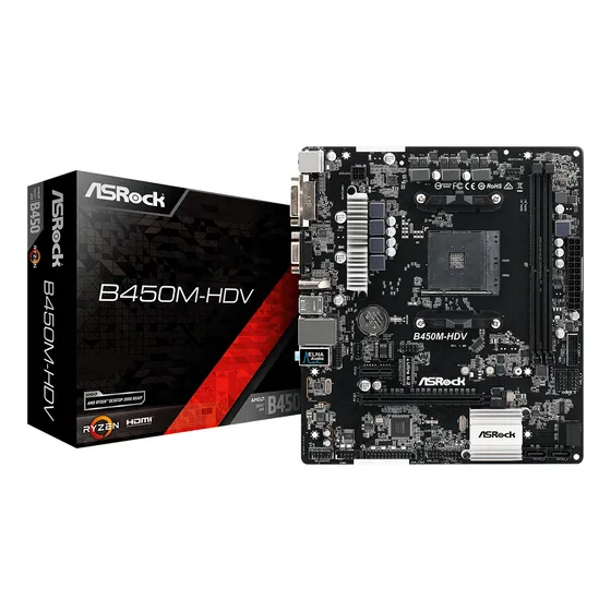 Tarjeta Madre Asrock B450m-hdv Am4 Ryzen Ddr4
