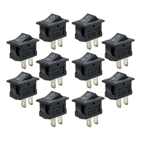 10 Piezas Botón Apagador On Off Mini Switch 250v 125v 6a 