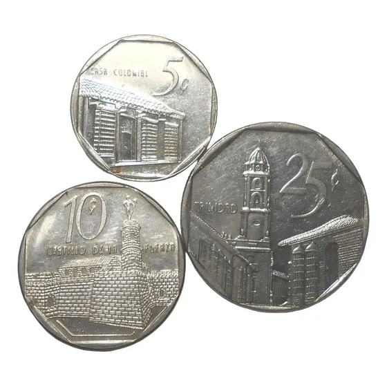 Repúbica De Cuba Monedas 5 - 10 Y 25 Centavos 1994 - 1996