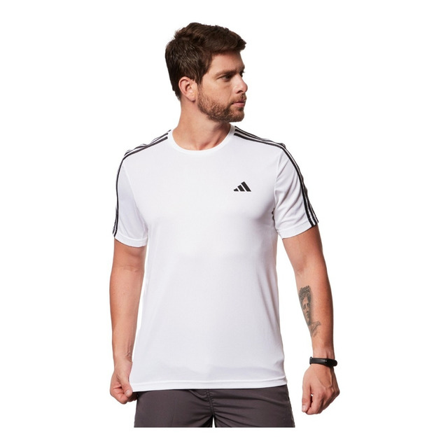 Camiseta Masculina Essentials 3 Stripes adidas Camiseta Masculina Essentials 3 Stripes adidas