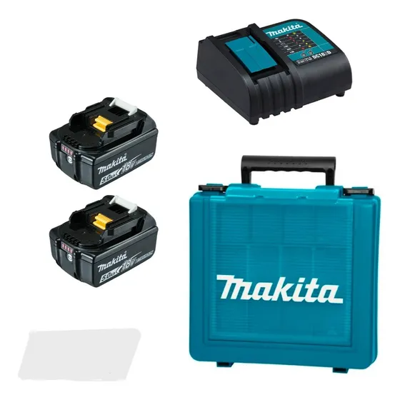 Kit Bateria 18v 2x Bl1850b Carregador Dc18sd C Maleta Makita