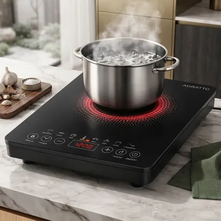 Cooktop Inducao Agratto 1 Boca Portatil Mesa Fogao Eletrico Preto 127v