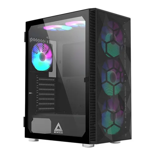 Gabinete Montech X3 Mesh Midtower 6 Fans Rgb Vidro Temperado