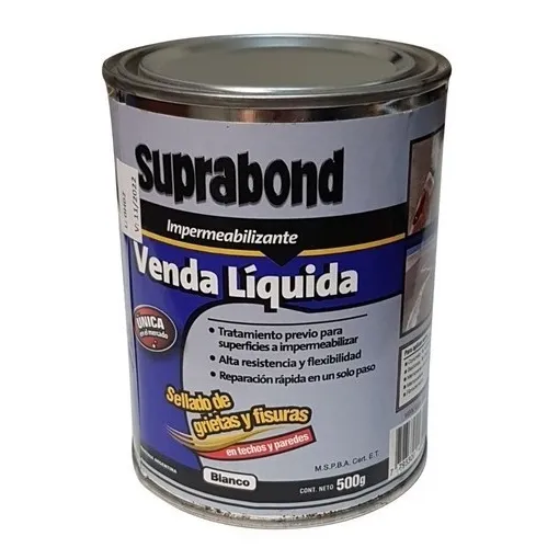 Venda Líquida Impermeabilizante Blanca Suprabond X500g.