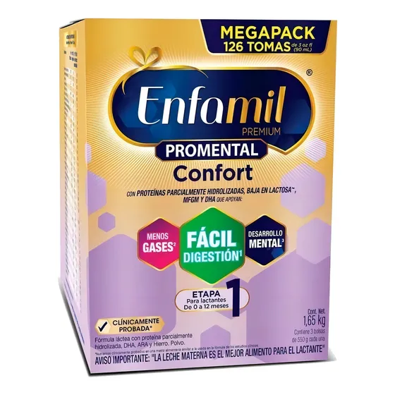 Leche de fórmula en polvo Enfamil Premium Pro Select Confort Pro caja 1.65kg - 0 meses a 1 año