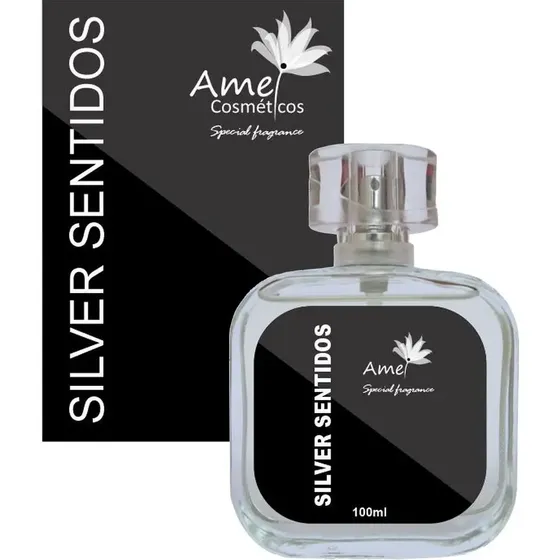 Perfume Masculino Parfum Amei Cosméticos Silver Sentidos 100ml