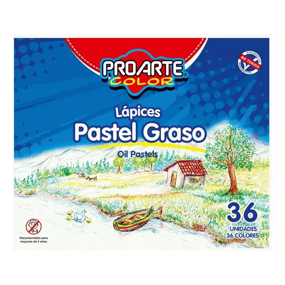 Lapices Pastel Graso 36 Col Proarte Trazo 36 Colores