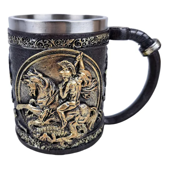 Caneca Decorativa São Jorge Resina Presente Original