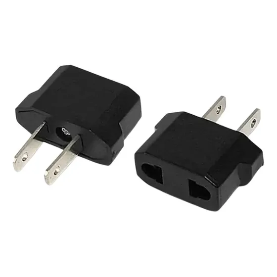 2 Adaptadores Conector Enchufe Europeo Americano 