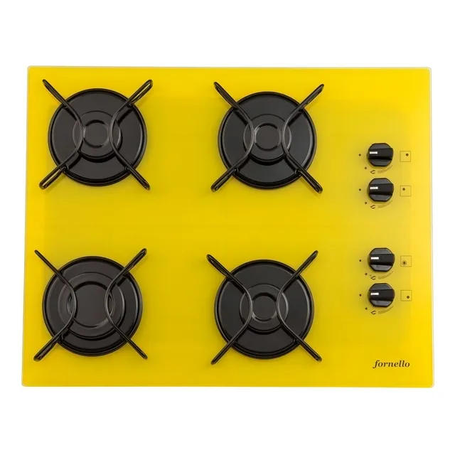 Fogão cooktop com alimentação gás - Fornello FOR04AM cor amarelo - 127/220 127/220V