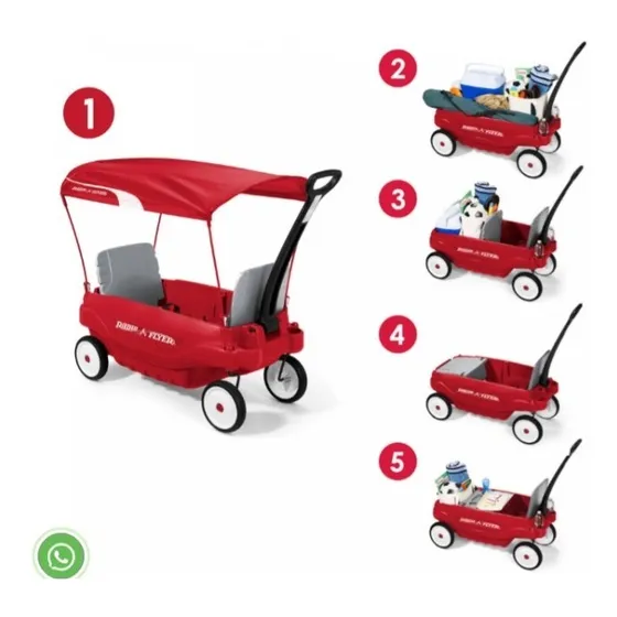 Radio Flayer Carrito  De Paseo - Delux Family Canopy Wagon