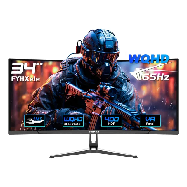 Monitor Gamer Curvo Fyhxele 34 Wqhd 165hz Led Va 1ms Vesa