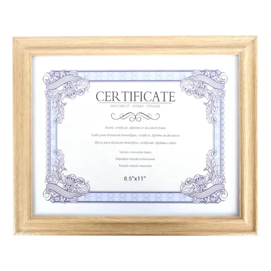 Marco Para Certificado Documento Diploma Cuadro 22x28 Cm Color Pino