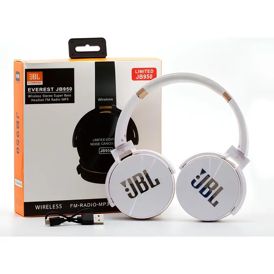 Fone De Ouvido On-ear Everest Bluetooth Sem Fio Cores Cor Branco