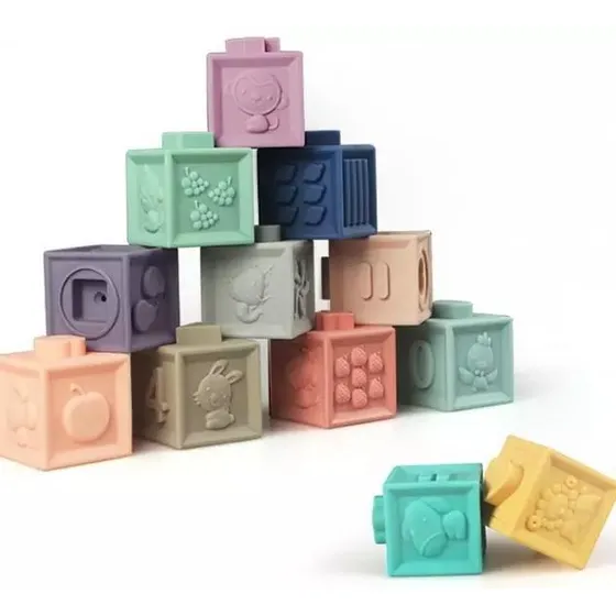 Bloques De Dentición Apilables Montessori De Goma