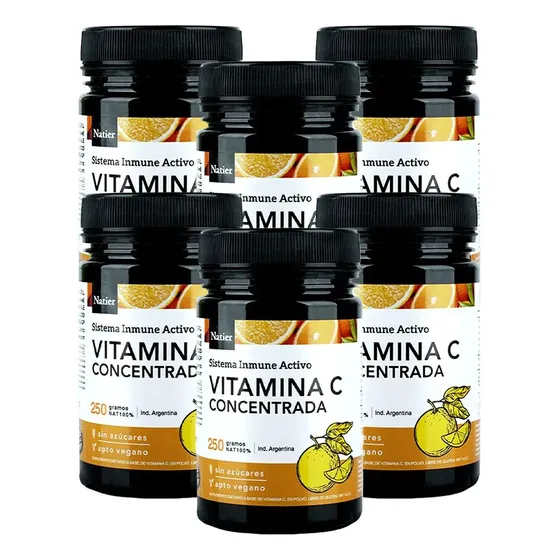 Pack 6 Natier Vitamina C Concentrada En Polvo Fortalecedor