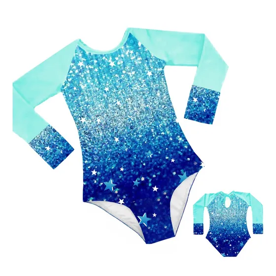Traje De Baño Entero Manga Larga Para Niñas