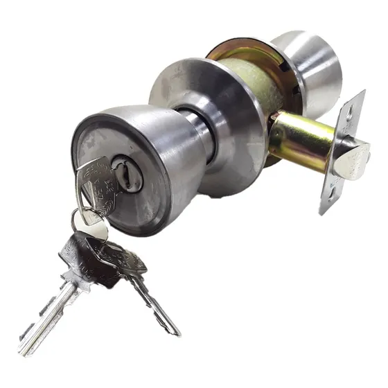 Cerradura De Pomo Niquelada C/llave Para Puerta De Madera 