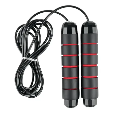 Corda De Pular Speed Rope 3m Ajustável Com Rolamento E Cabo De Aço Vermelho