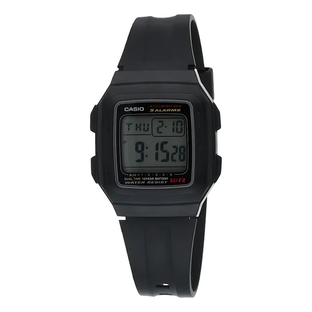Reloj Casio F201wa-1a De Resina Negro Para Hombre