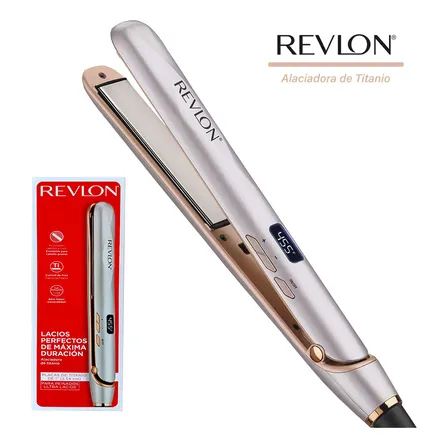Alaciadora De Titanio Revlon, Alaciadora Para Cabello Con Placas De 1 Pulgada, Lacios Perfectos De Máxima Duración, Peinados Ultra Lacios, Pantalla Lcd Con Ajustes De Temperatura, Cable Giratorio