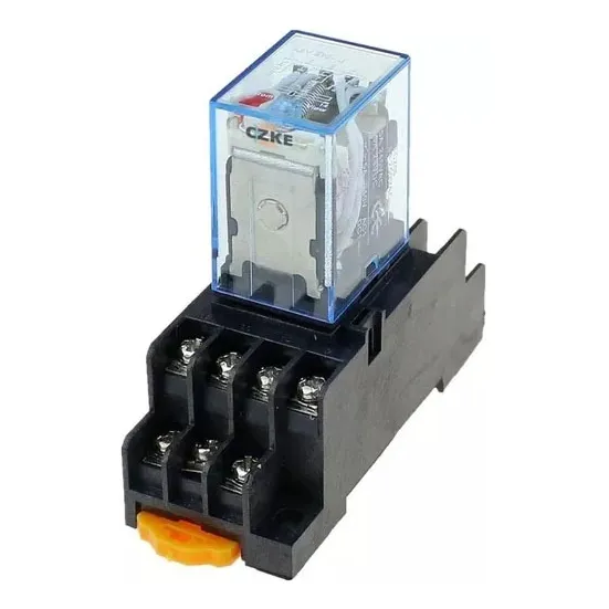 Relevador Electromecánico Con Base 14 Pines 5a 4 No 4 Nc
