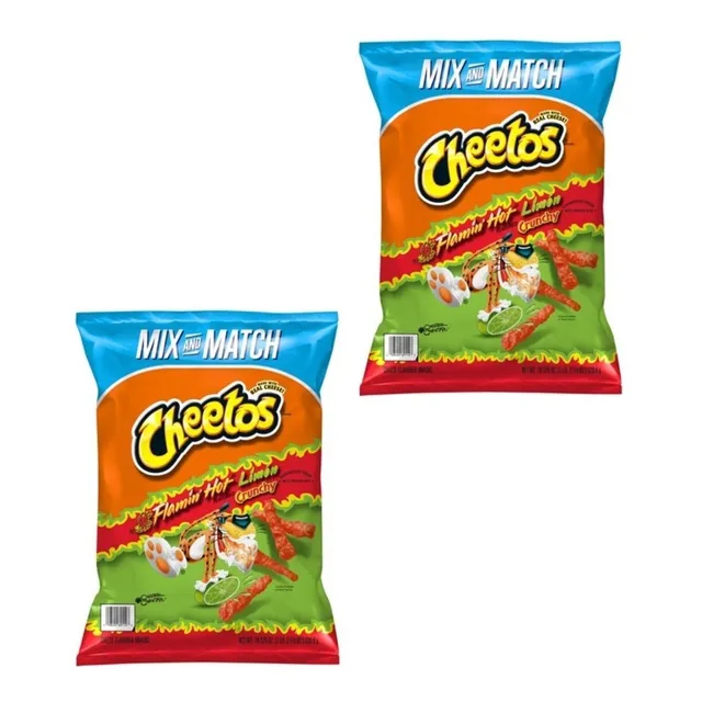 Cheetos Crunchy 2 Bolsas Flamin' Hot Limón 520.9g Americanos
