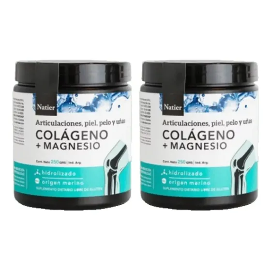Combo X2 Natier Colágeno + Magnesio En Polvo 250gr