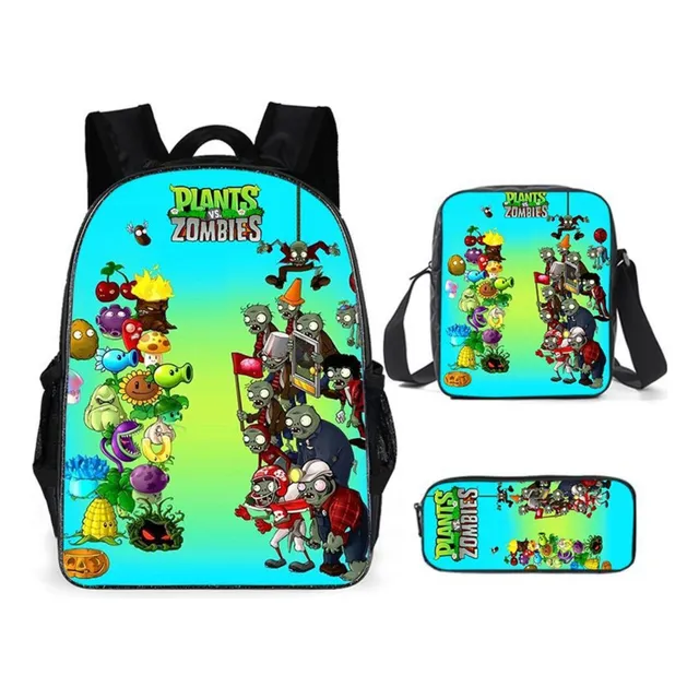 ~ Conjunto De Mochilas De 3 Peças - Plants Vs. Zumbis 01 [u]