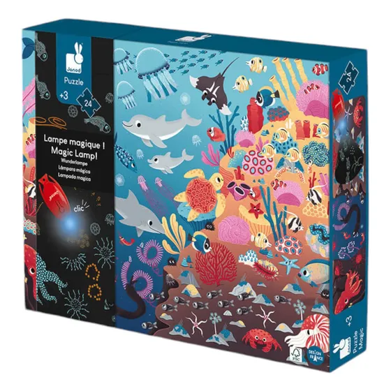 Puzzle 24 Piezas Océano Mágico Con Lampara Janod